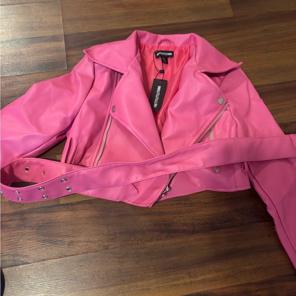 Pink leather jacket
